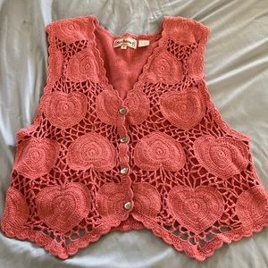 Bechamel Crochet Vest Heart Lover